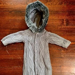 Lovely knit hooded sweater romper